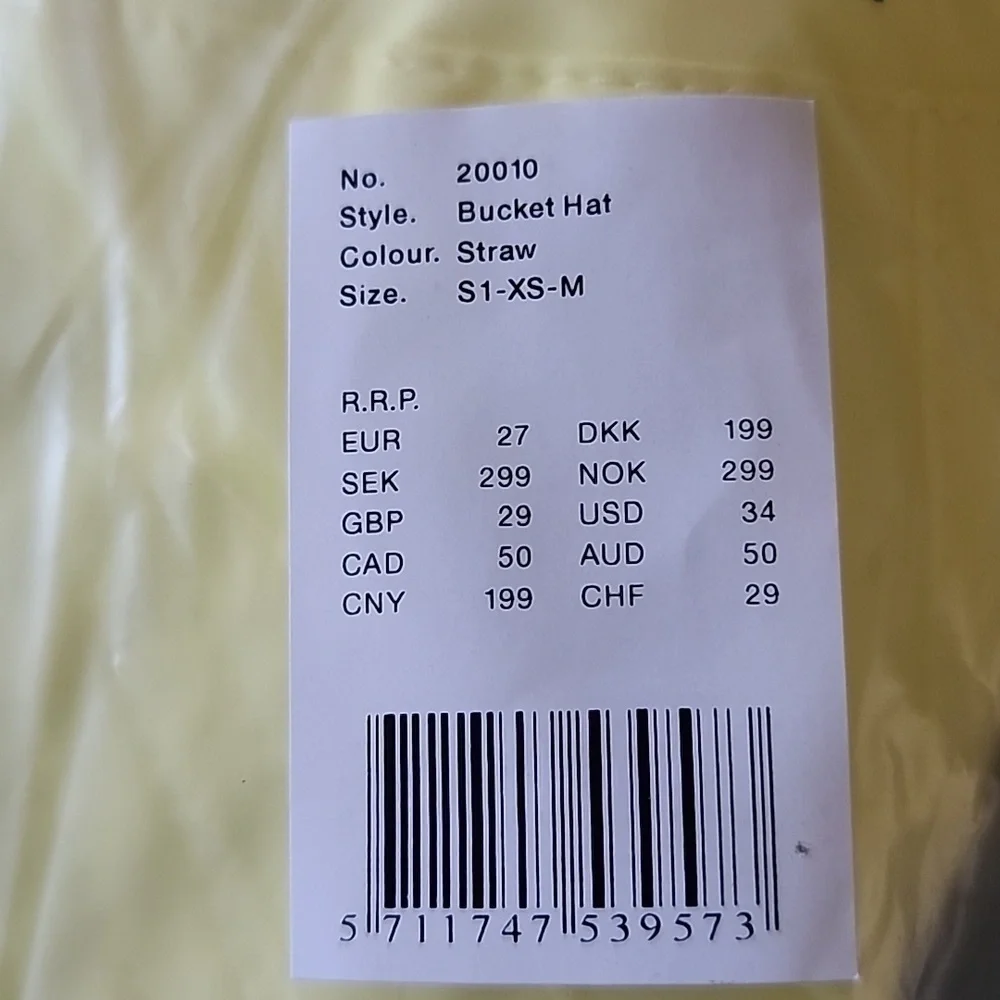 RAINS Waterproof Bucket Hat In Straw NWT Size S1 XS-M